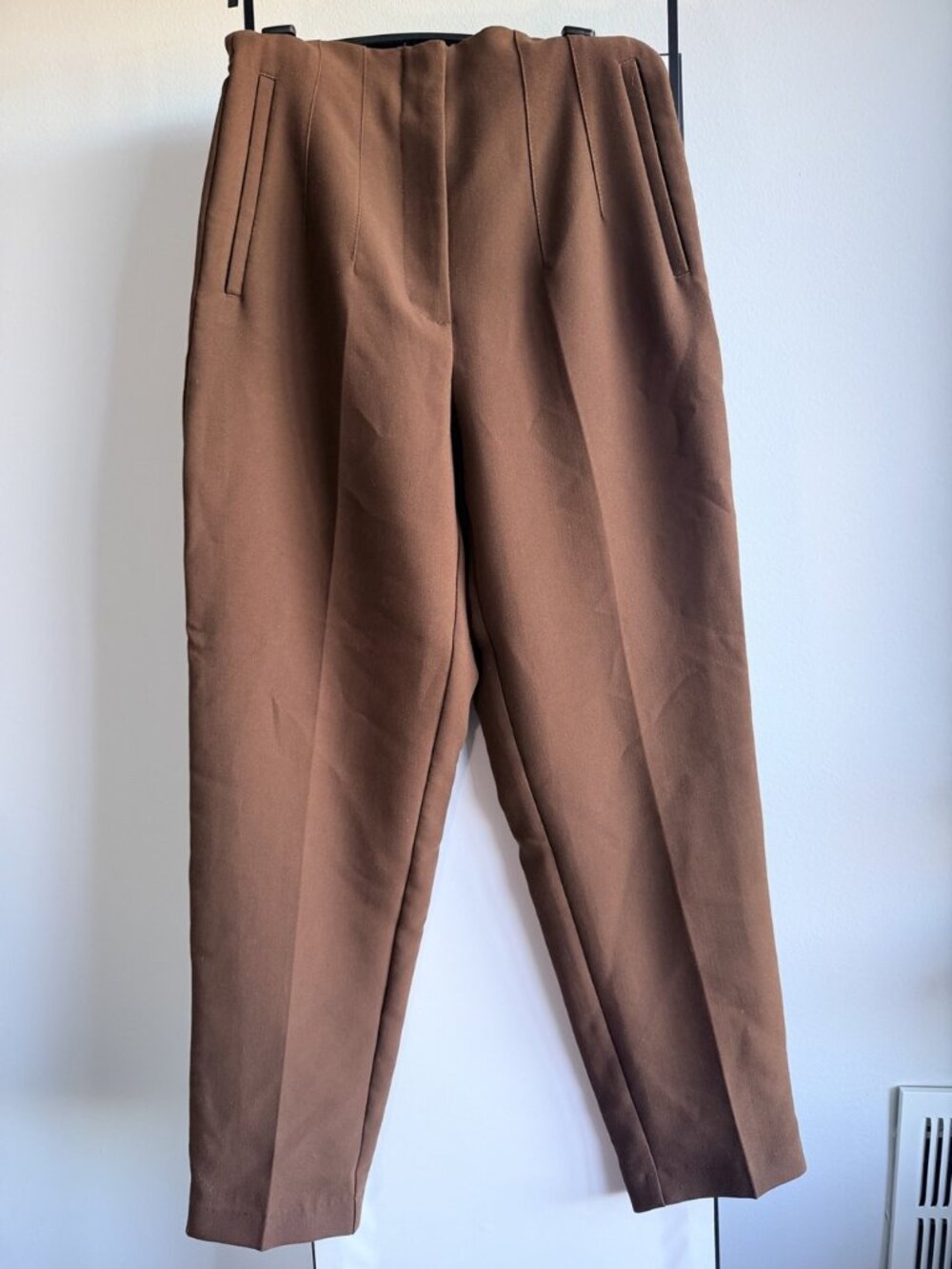 Zara Brown Pleated Front Ankle Trousers S
